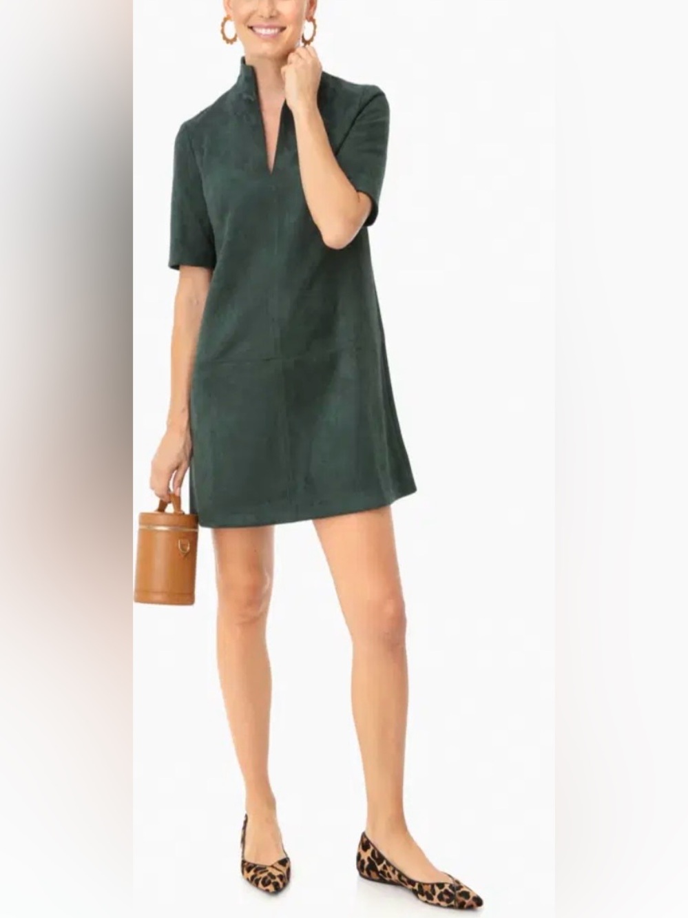 TUCKERNUCK green suede Clifton dress